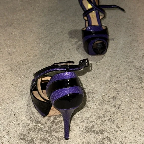 L.A.M.B by Gwen Stefani purple and black snake skin heels 
Great condition! - Picture 11 of 16